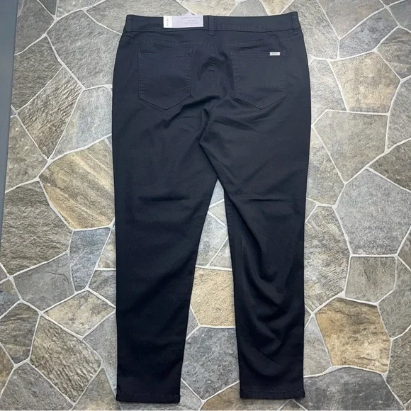 Jennifer Lopez Ankle Zip Skinny Mid Rise Black Tie Pants - Picture 3 of 15